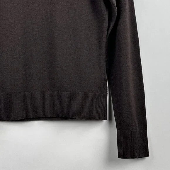 Talbots Brown Lightweight Scoop Neck Sweater Rayon Nylon Size Small Petite SP - Picture 4 of 10